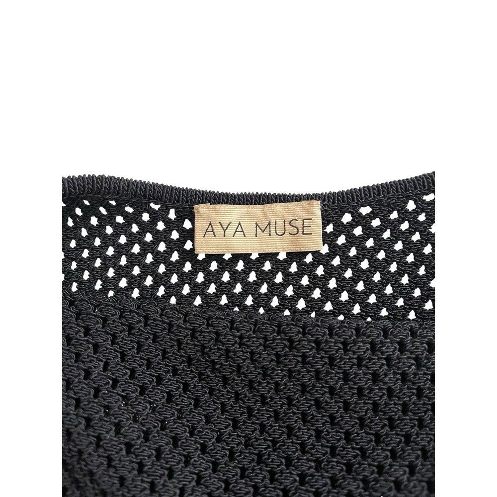 Aya Muse Deodar Knitted Sheer Dress Chain Link Swim Cover Up Resortcore FLAWED S - Picture 9 of 16